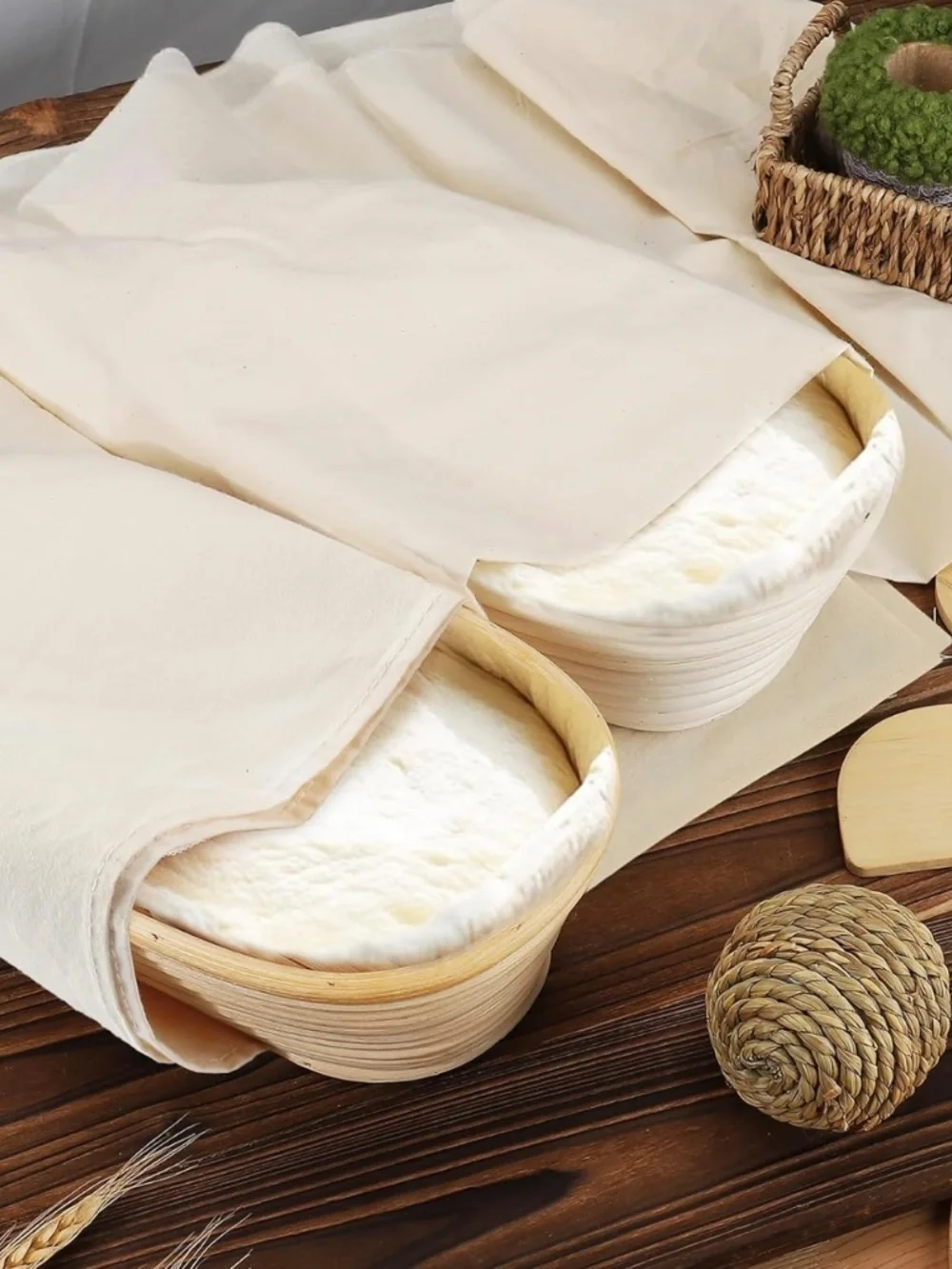 3Pc Sourdough Bread Proofing Cloth Set 28x28 Cotton